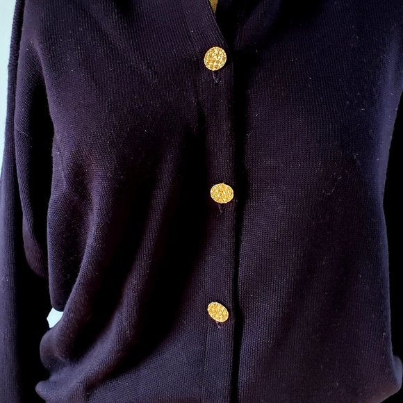 Navy Blue Burberry Sweater/Size 44 - Picture 3 of 16